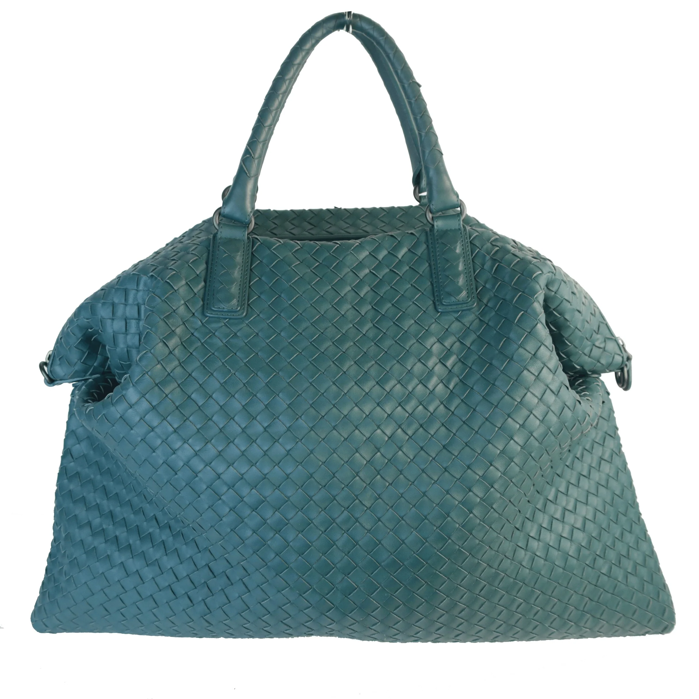 Bottega Veneta Emerald Green Intrecciato Convertible Tote