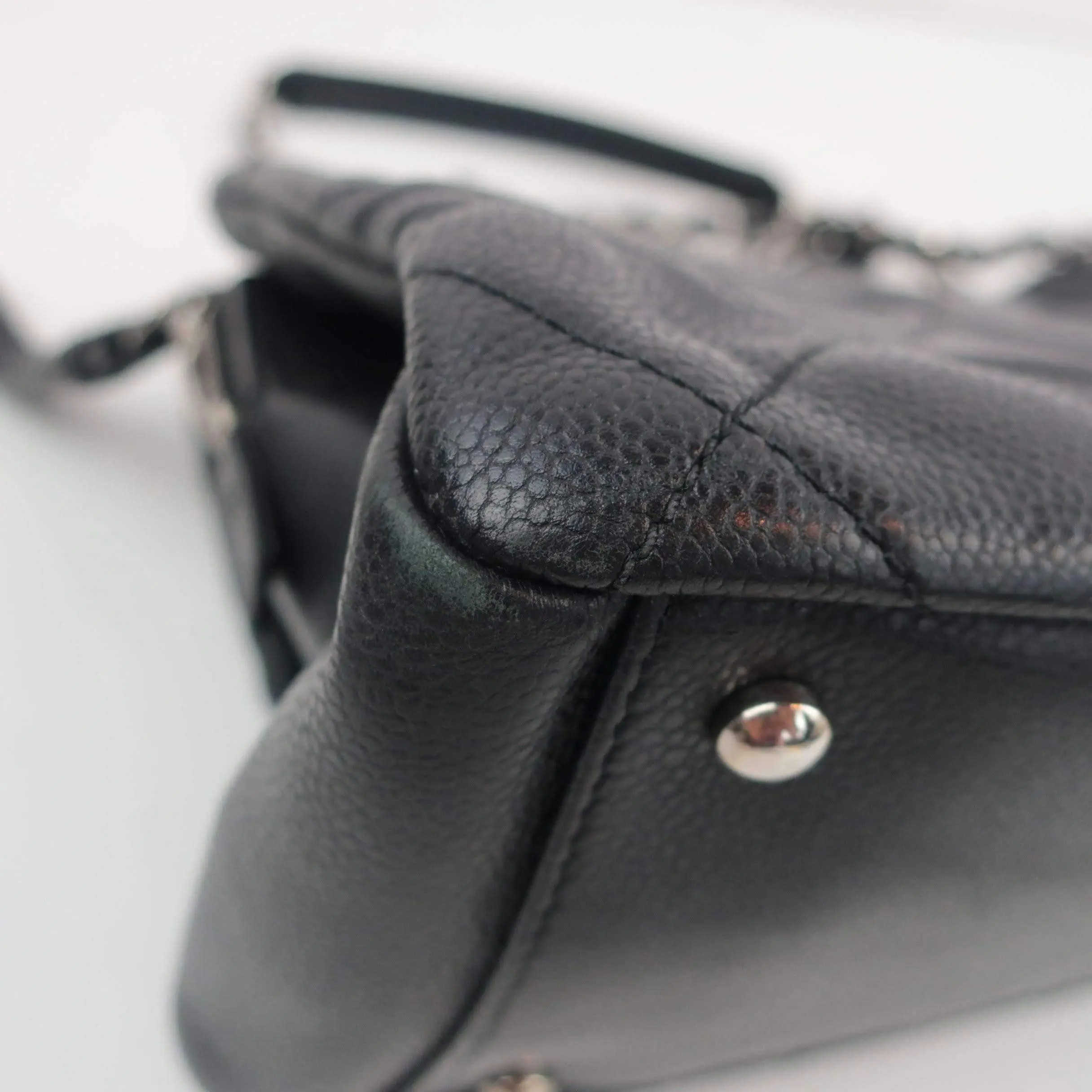 Chanel Black Quilted Caviar Leather Petite Timeless Bag - Image 11