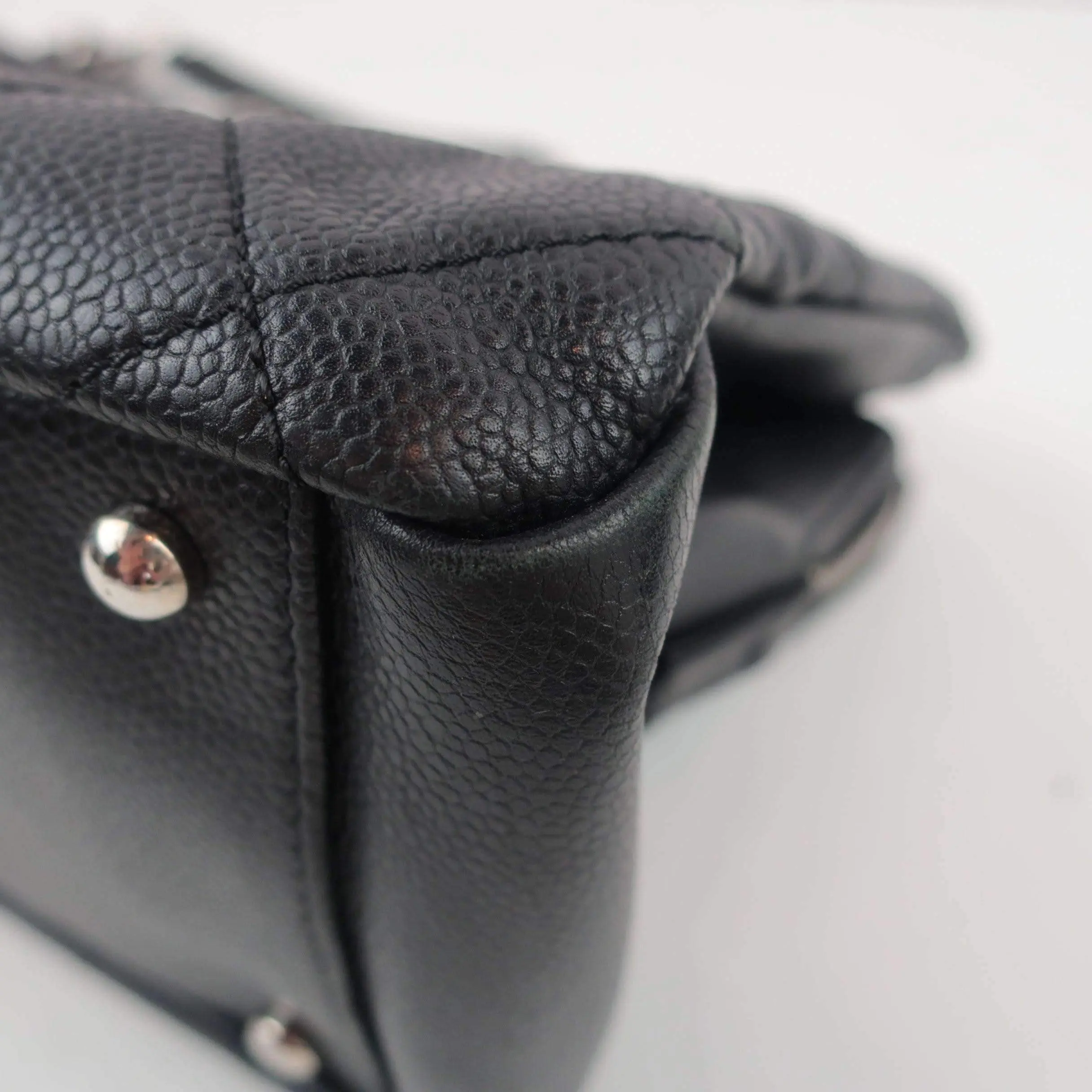 Chanel Black Quilted Caviar Leather Petite Timeless Bag - Image 13