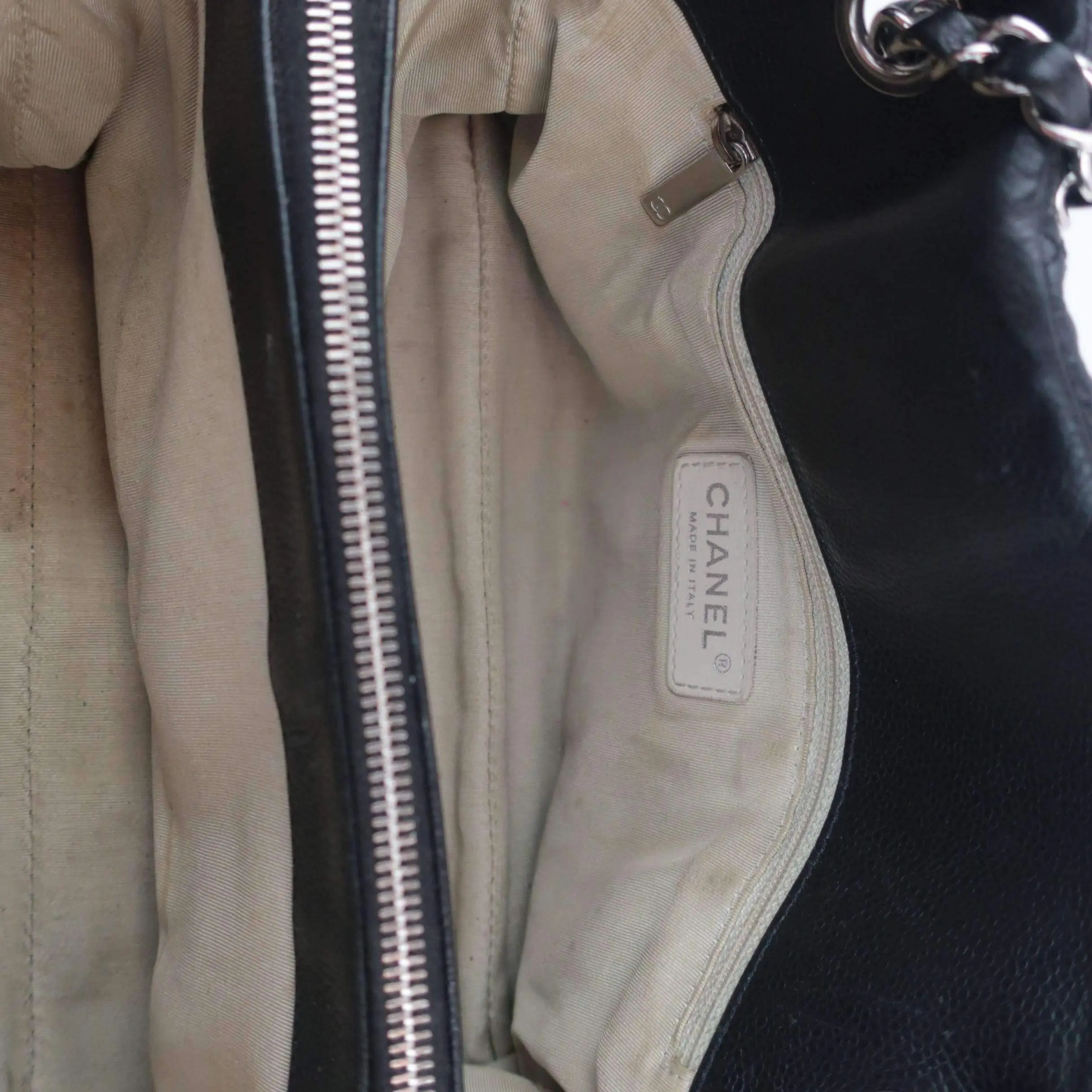Chanel Black Quilted Caviar Leather Petite Timeless Bag - Image 14