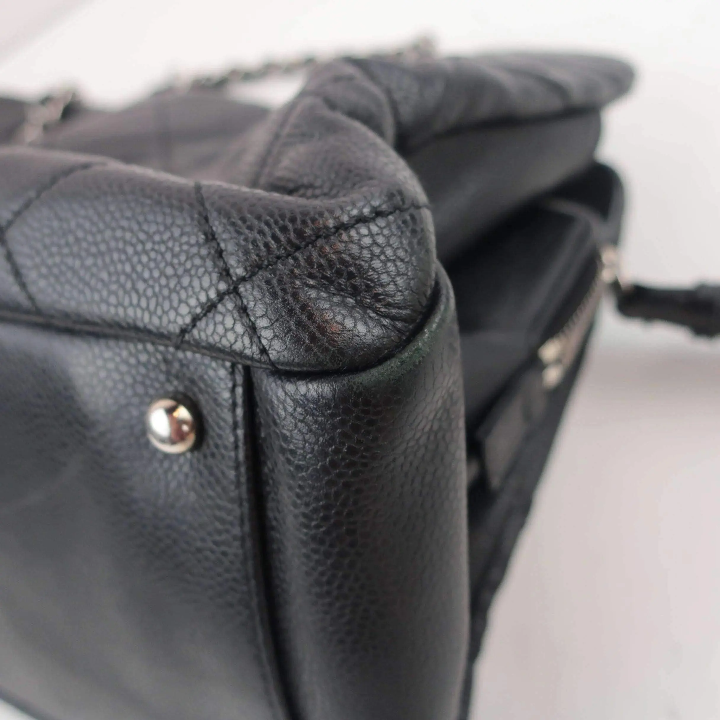 Chanel Black Quilted Caviar Leather Petite Timeless Bag - Image 25