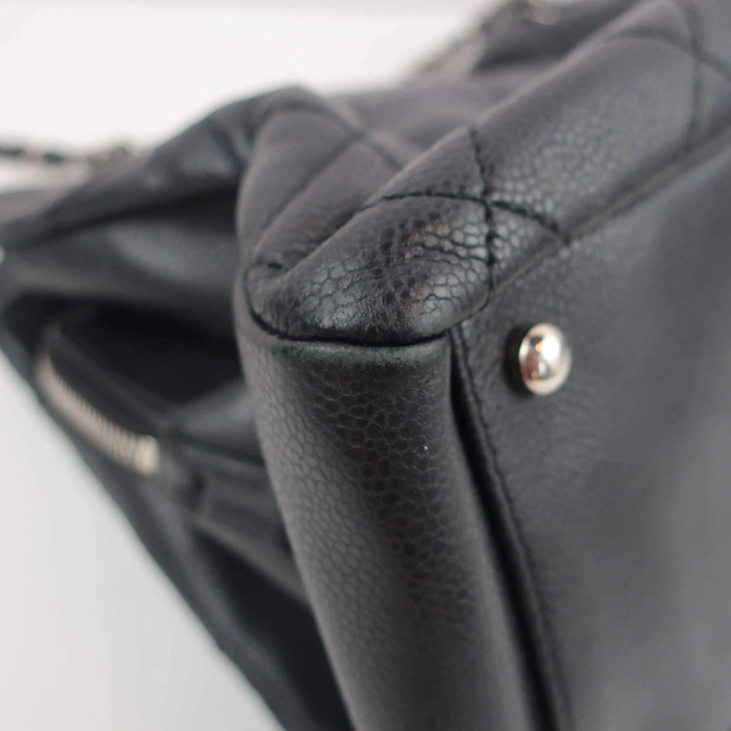 Chanel Black Quilted Caviar Leather Petite Timeless Bag - Image 9