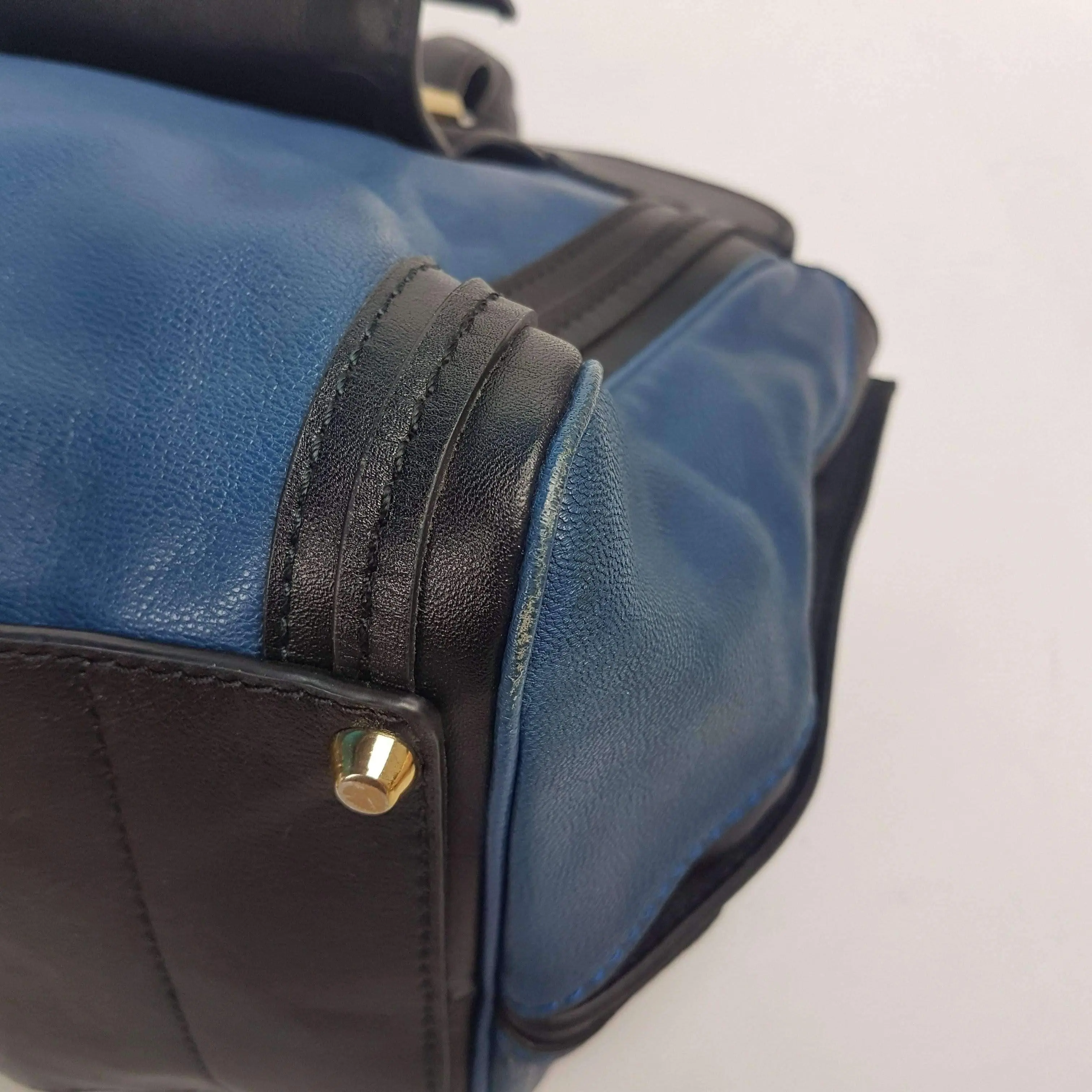 Chloe Blue/Black Leather Medium Alice Satchel Bag - Image 129
