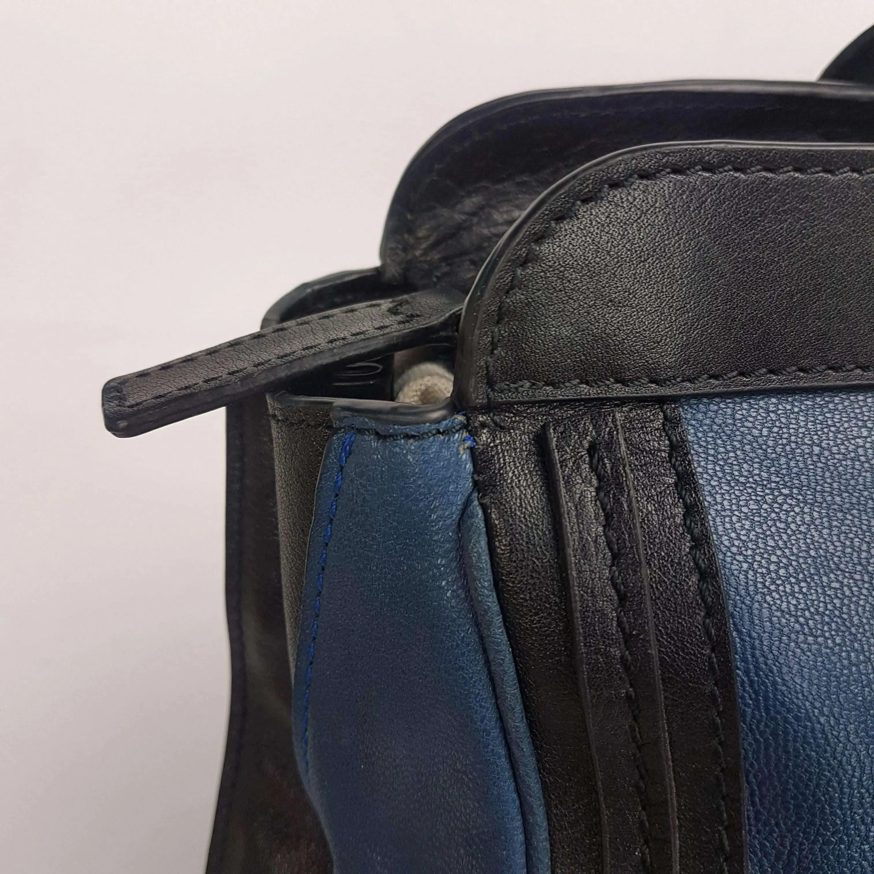 Chloe Blue/Black Leather Medium Alice Satchel Bag - Image 78