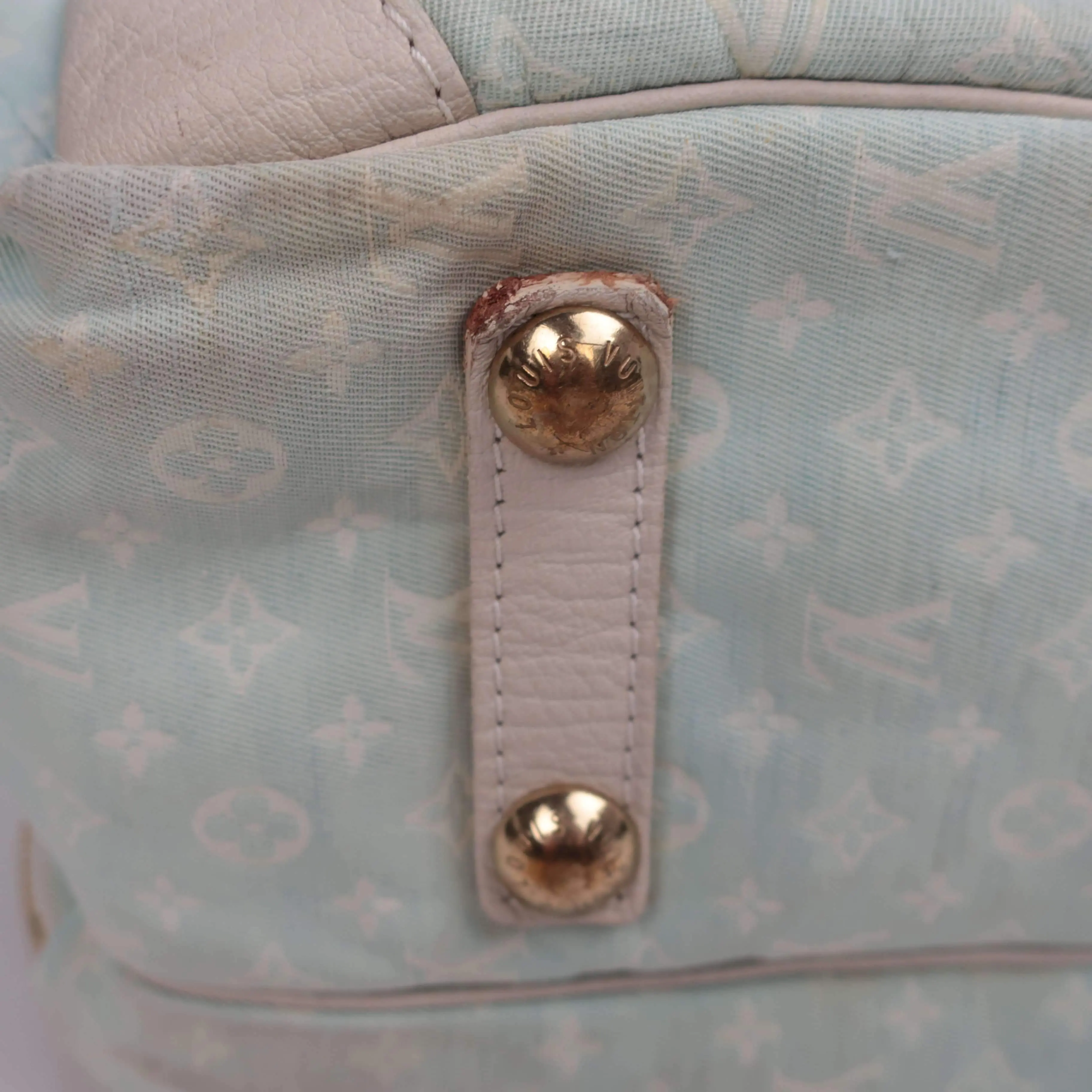 Louis Vuitton Blue Monogram Mini Lin Diaper Bag with diaper board - Image 14