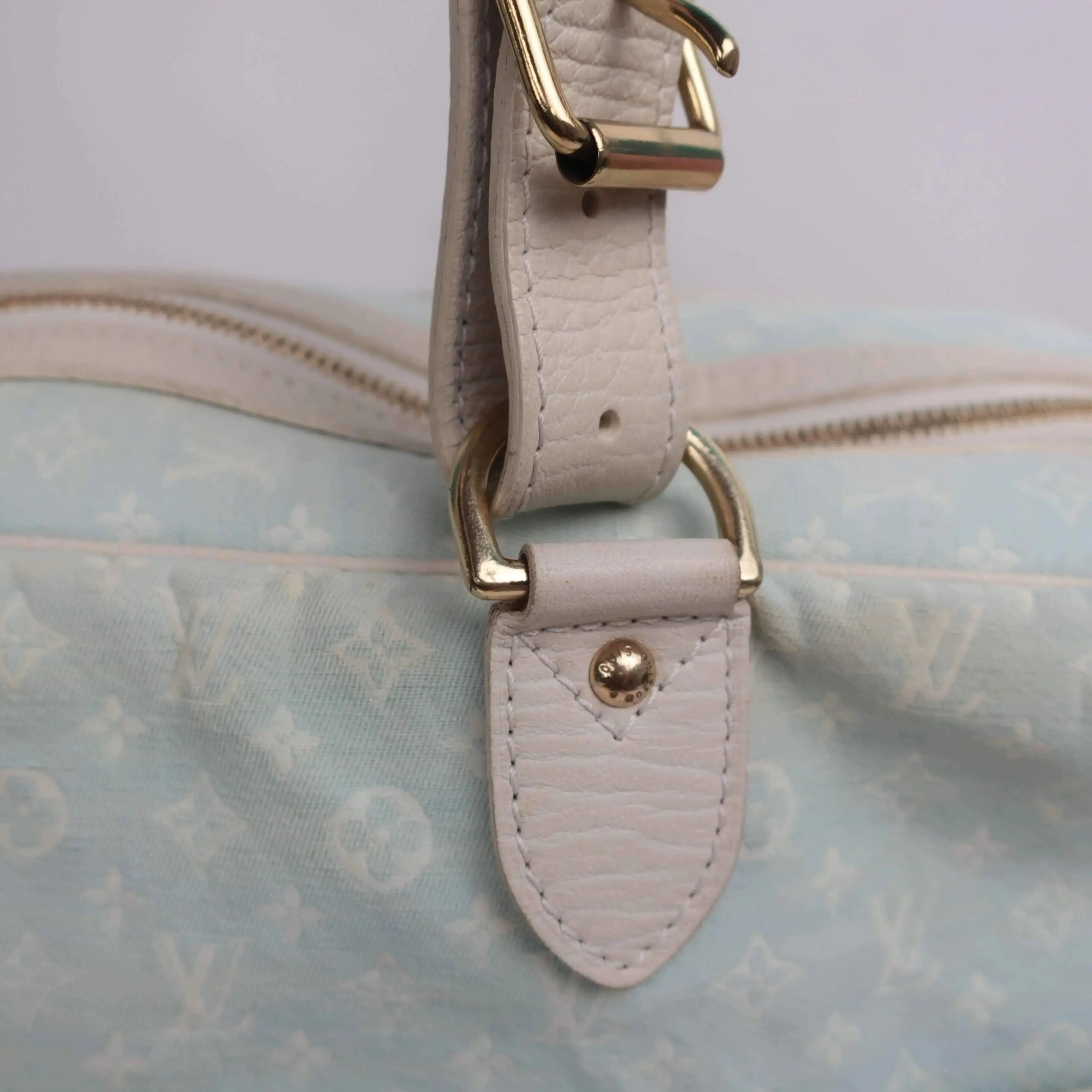 Louis Vuitton Blue Monogram Mini Lin Diaper Bag with diaper board - Image 20