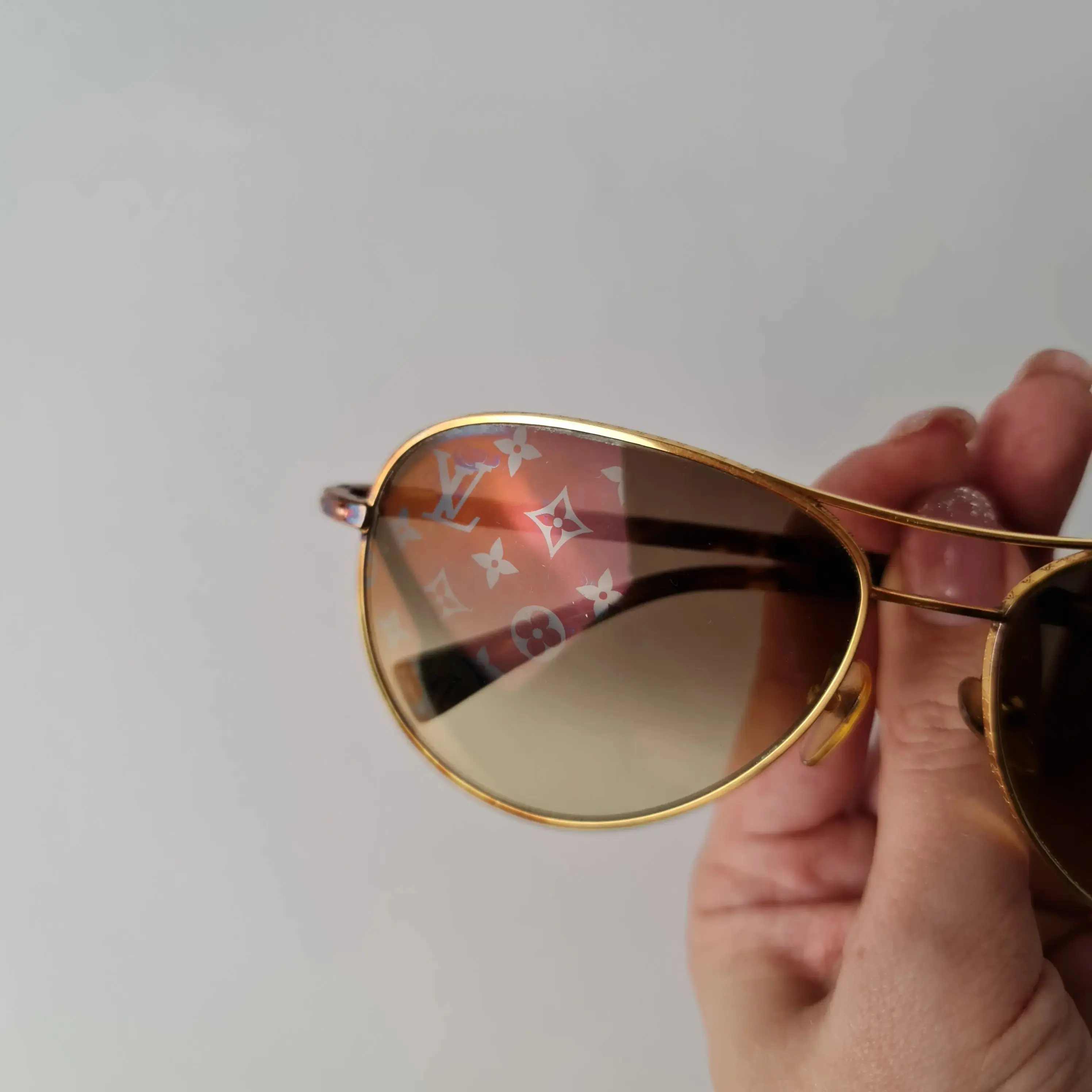 Louis Vuitton Goldtone Monogram Pilote Sunglasses - Image 8