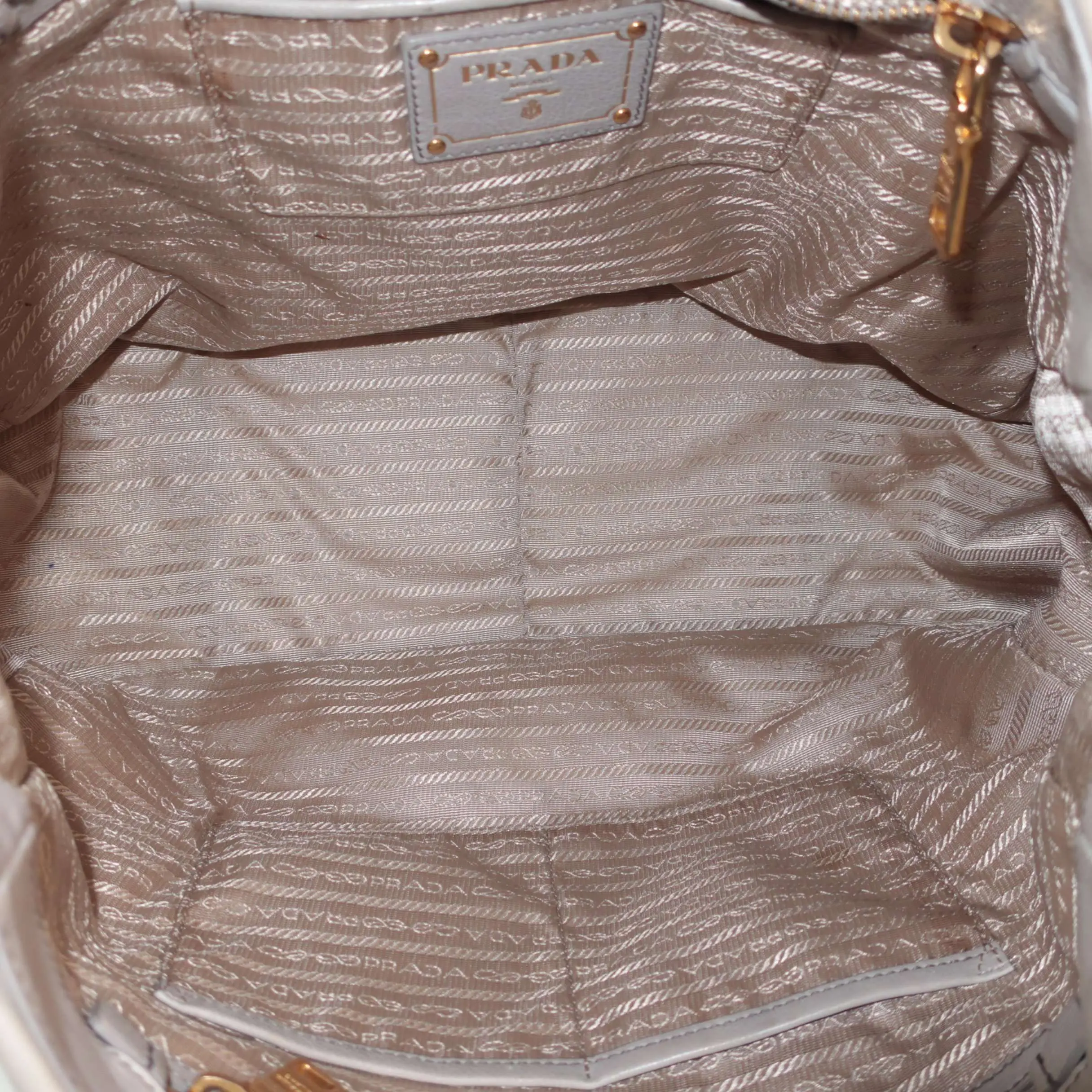 Prada Grey Hobo Leather Bag - Image 5